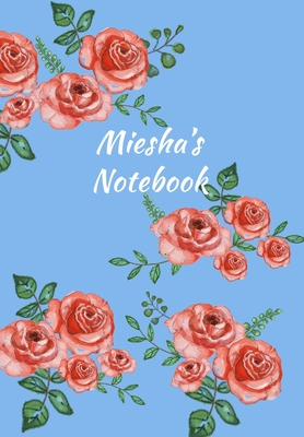 Download Miesha's Notebook: Personalized Journal - Garden Flowers Pattern. Red Rose Blooms on Baby Blue Cover. Dot Grid Notebook for Notes, Journaling. Floral Watercolor Design with First Name -  | ePub